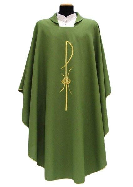 #1205 Chi Rho Chasuble | Square Collar | 100% Poly | All Colors | Buy 4 Get 1 Free!