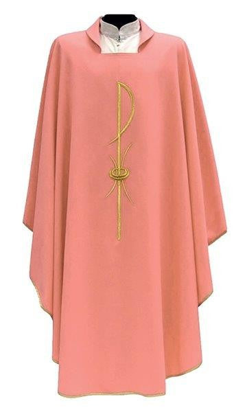 #1205 Chi Rho Chasuble | Square Collar | 100% Poly | All Colors | Buy 4 Get 1 Free!