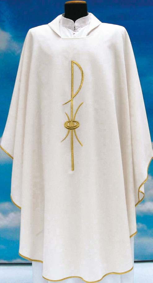 #1205 Chi Rho Chasuble | Square Collar | 100% Poly | All Colors | Buy 4 Get 1 Free!