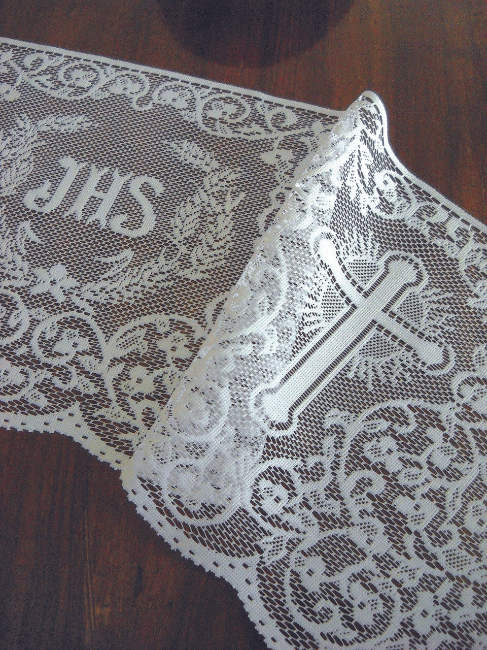 #055 IHS Lace Alb | Pullover | Mixed Cotton