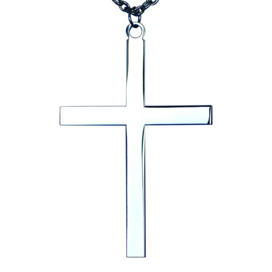#L-04 Silver Plated Pectoral Cross 3"