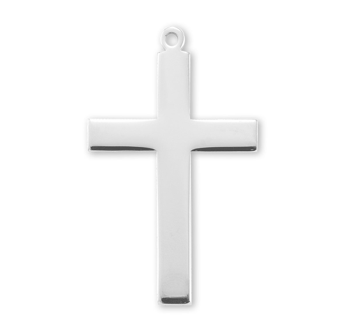 Sterling Silver Plain Cross | 24" Endless Chain