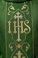 #KOR/268/02/67 Ornate IHS Chasuble, Red