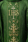 #KOR/268/02/67 Ornate IHS Chasuble, Red