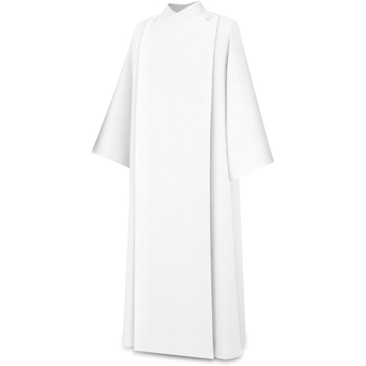 #1154 Coat Style Alb | Button Closure | White | 100% Polyester
