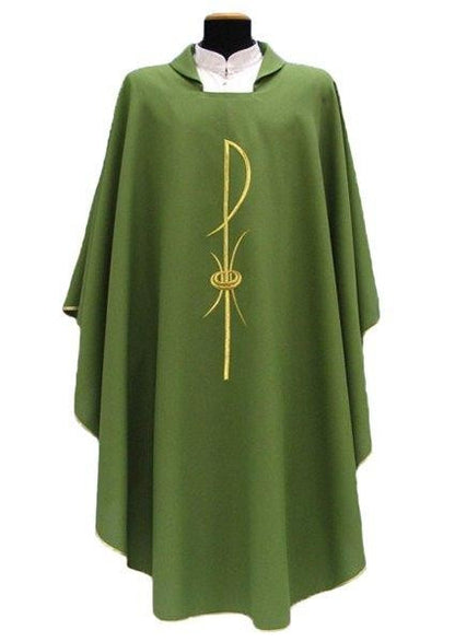 #1205 Chi Rho Chasuble | Square Collar | 100% Poly | All Colors | Buy 4 Get 1 Free!
