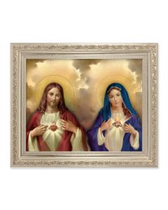 #164-198 Sacred Hearts Silver Frame