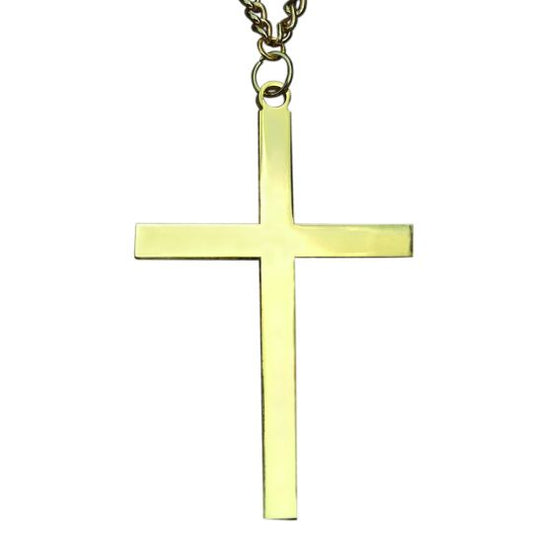 #L-08 Gold Plated Pectoral Cross 3"