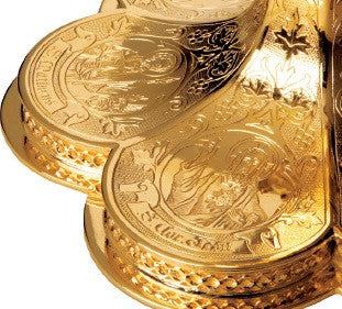 #2990 Gothic Style Chalice & Scale Paten | 8 3/4", 13oz. | Sterling Silver | 24K Gold Plated