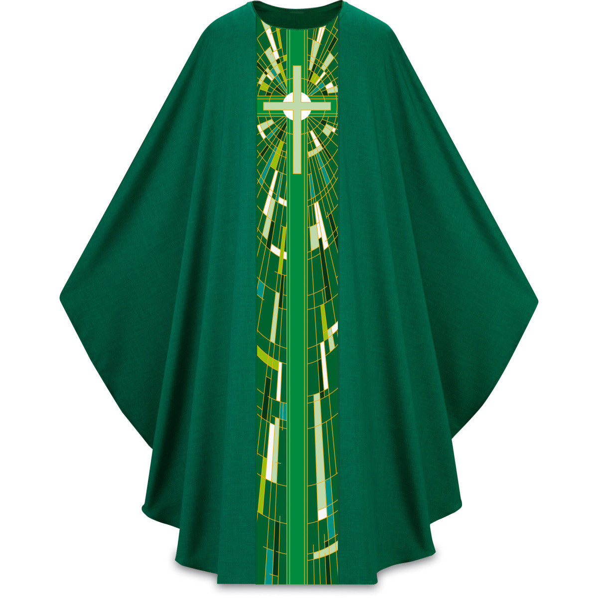 Lightweight Printed Cross Gothic Chasuble | Plain Collar | Polyester | All Colors