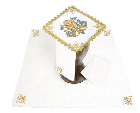 #5014 Embroidered Marian Linen Set; 100% Linen