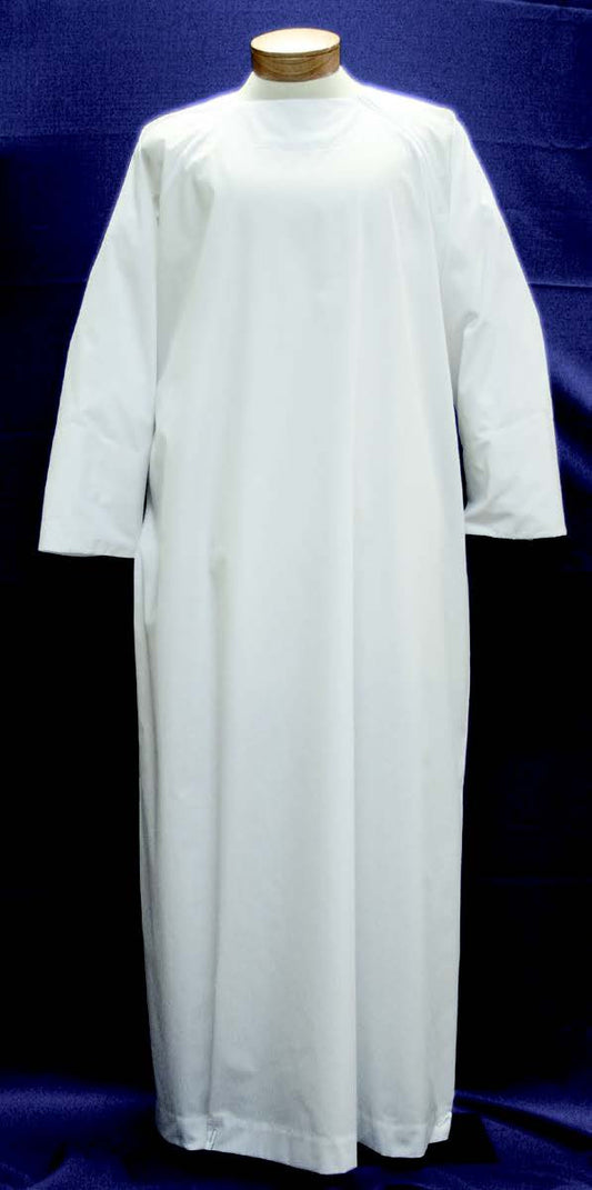 #307 Traditional Plain Alb | Shoulder Zipper | Poly/Cotton