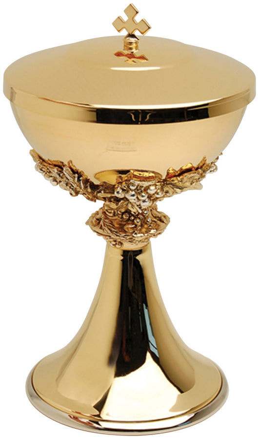 K722 Ornate Grape & Vine Covered Ciborium | 24K Gold-Plated