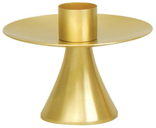 Altar Candlestick | 3 1/2"H | Solid Satin Brass