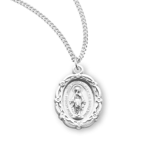 Sterling Silver Oval Miraculous Medal