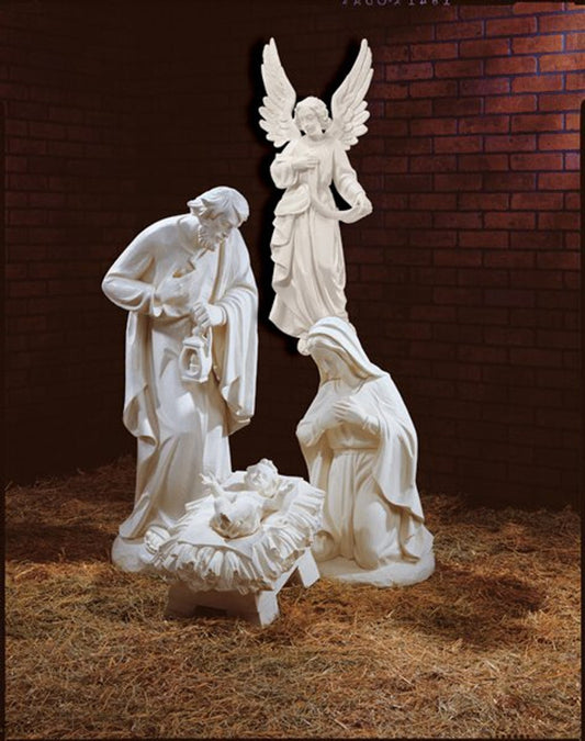 White Outdoor Nativity Set - Full 32"