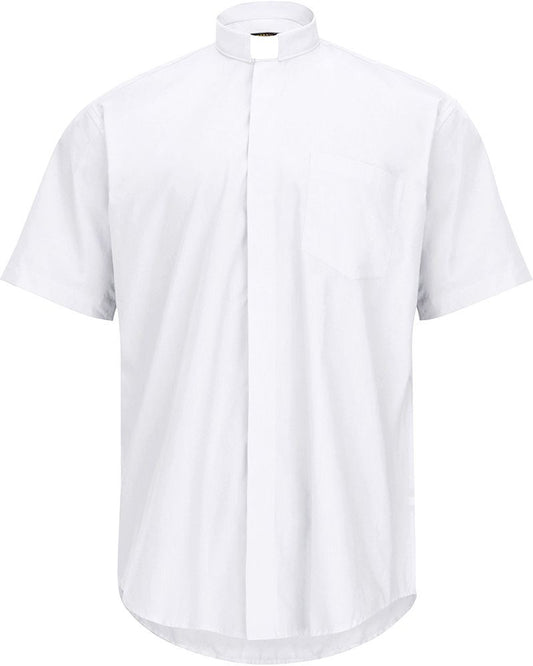 White Clergy Shirt | Tab Collar | Short Sleeve | Poly/Cotton | Made in Italy